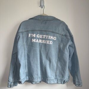 Boohoo Blue Denim Jacket | Bride, Bridal, Bachelorette Clothes
